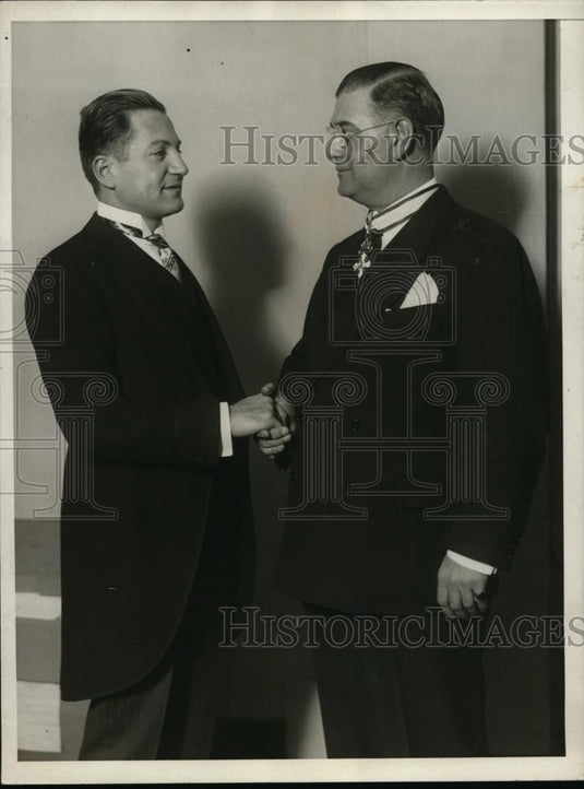 1929 Press Photo New York Mr. J.P. Doycheff & Joseph F. Moore awarded NYC - Historic Images