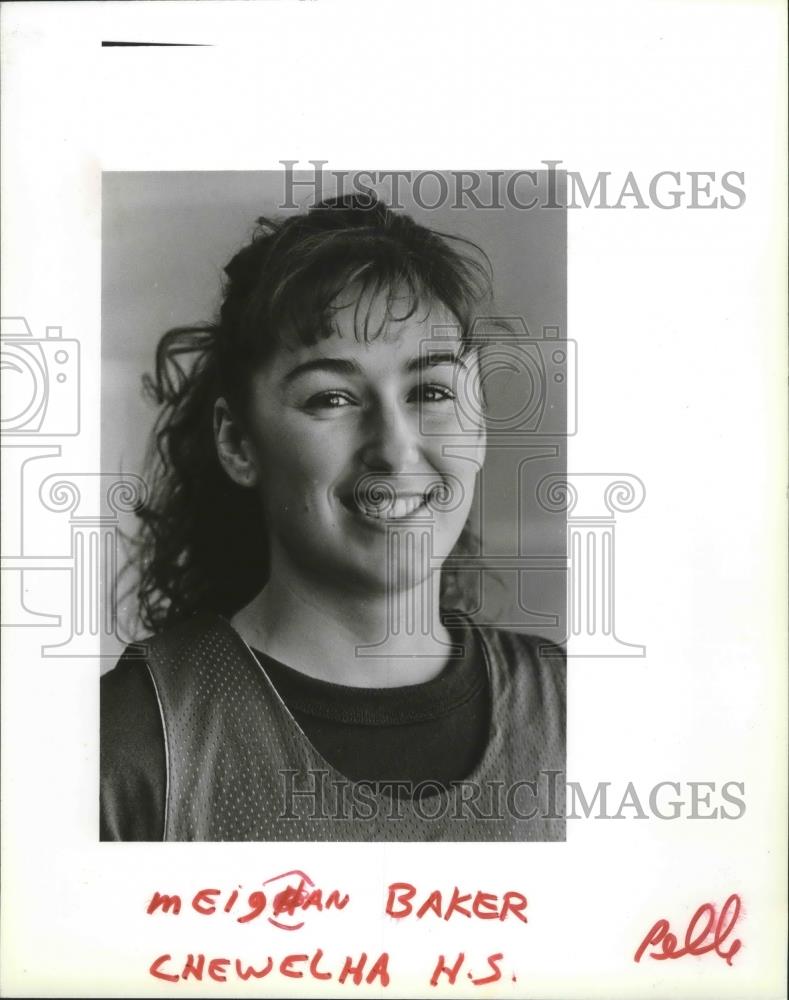 1993 Press Photo Meigan Baker, Chewelah High School Basketball forward - Historic Images