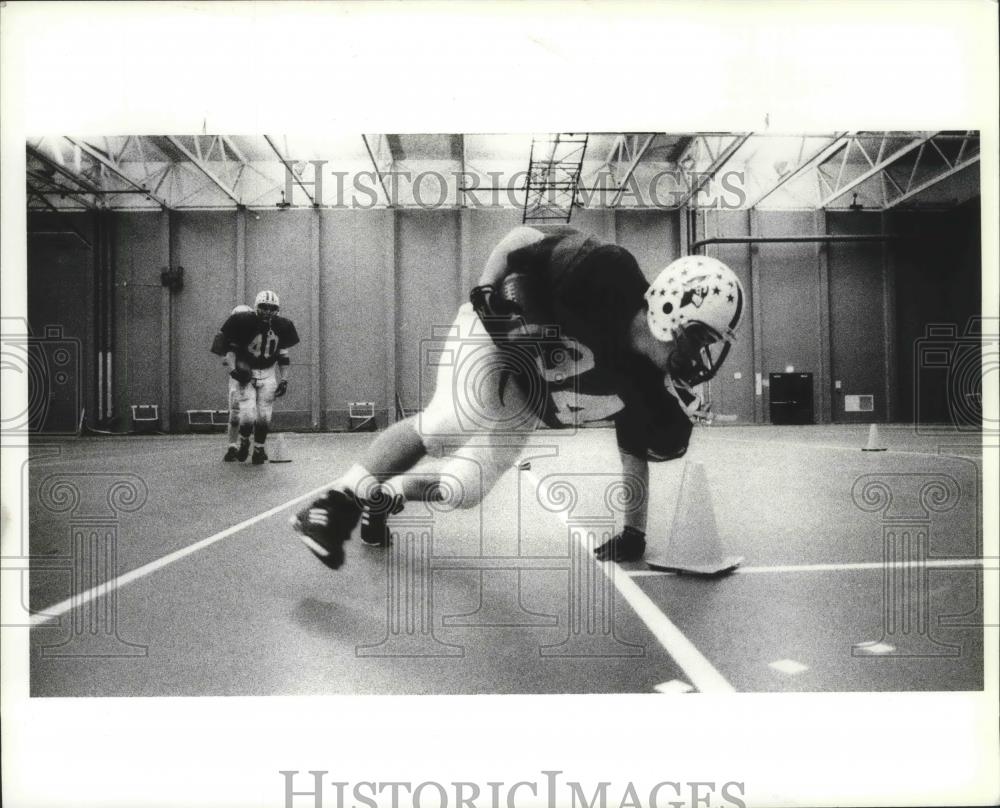 1991 Press Photo Medical Lake High School football player, Tim Cruger - sps03130 - Historic Images