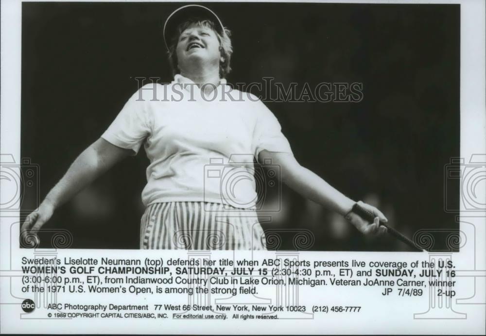 1986 Press Photo Liselotte Neumann-Sweden Golfer to Defend Title - sps03197 - Historic Images