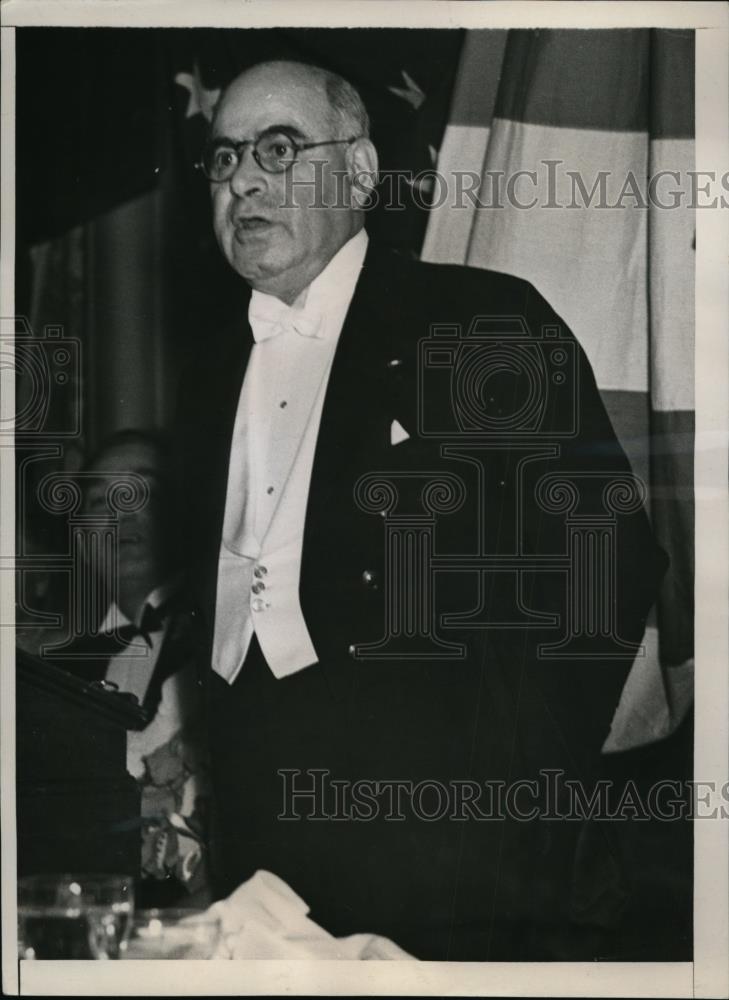 1939 Press Photo New York Gov. Hubert Lehman speaks at Jackson Day Dinner NYC - Historic Images