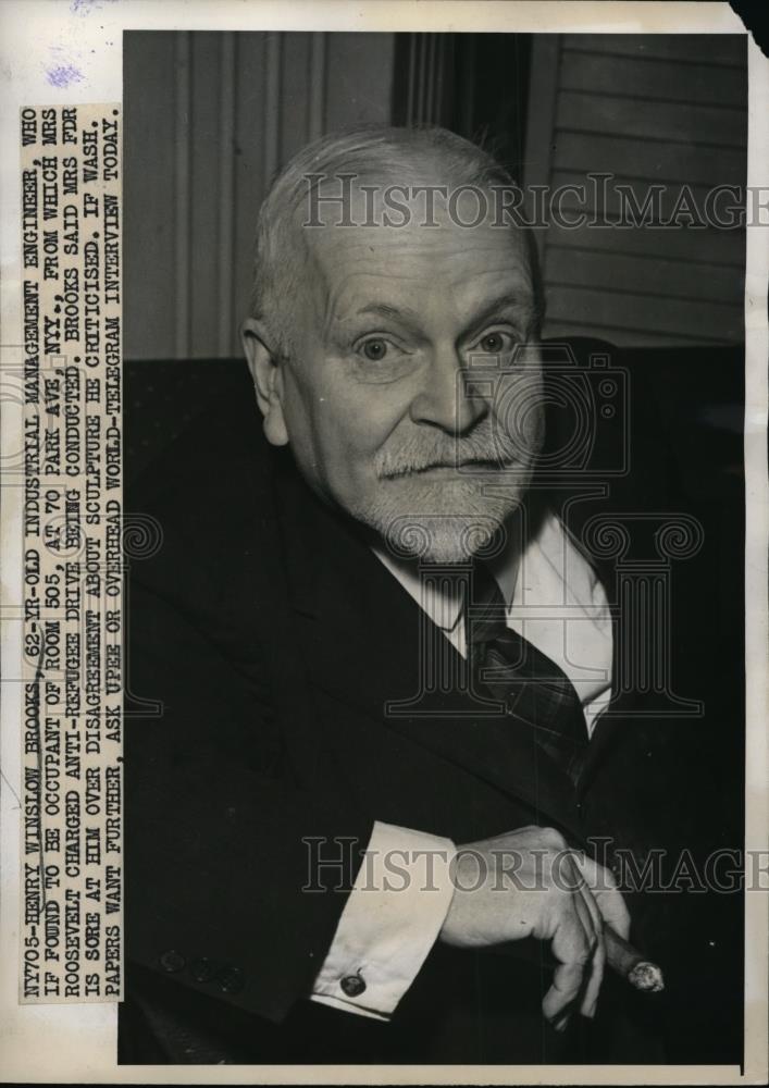 1939 Press Photo New York Henry Brooks Industrial Management Engineer NYC - Historic Images