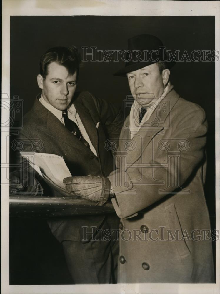 1938 Press Photo New York Pilot Russell Holderman and Dick Richard NYC - Historic Images