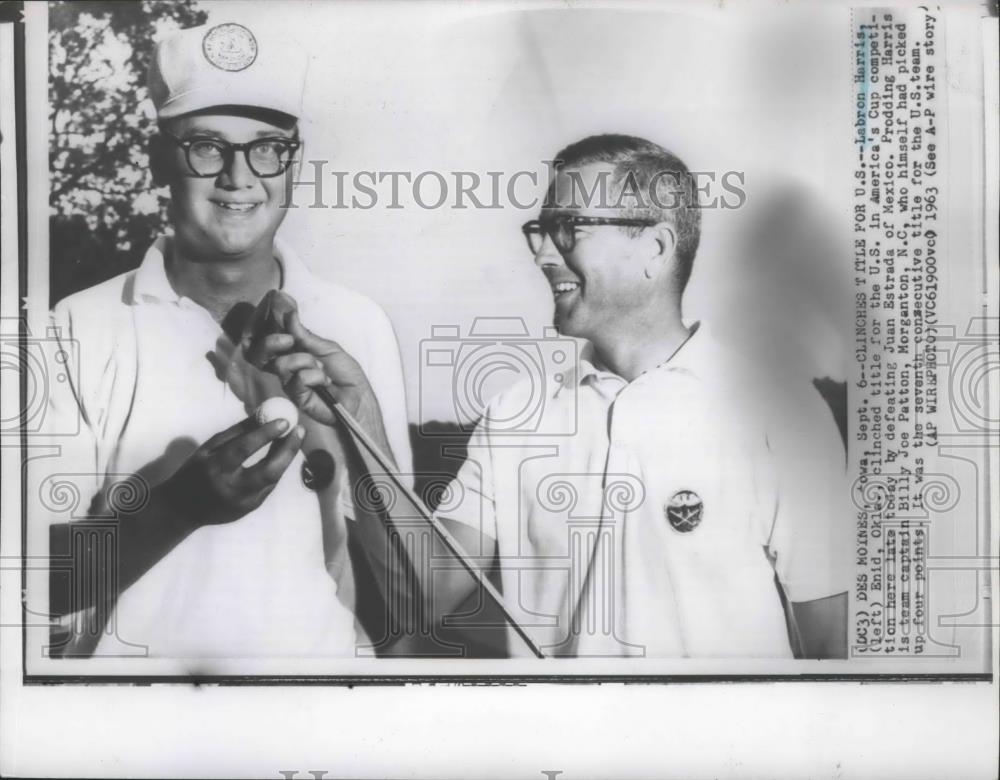 1963 Press Photo Labron Harris-Clinched Title in America&#39;s Cup Golf Competition - Historic Images