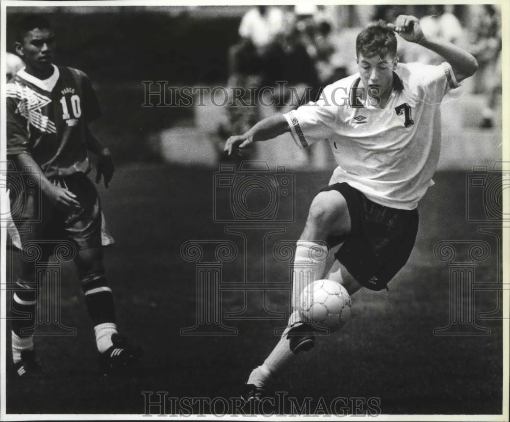 1994 Press Photo G-prep Bullpups soccer player, Tyler Jordan - sps03016 - Historic Images