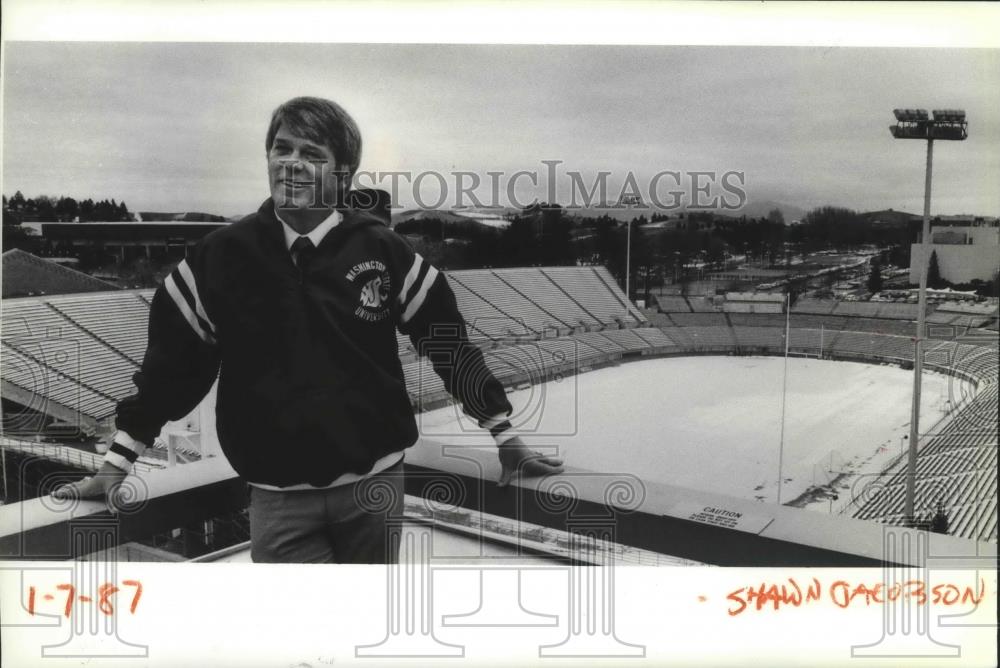 1987 Press Photo Washington State University football coach, Dennis Erickson - Historic Images