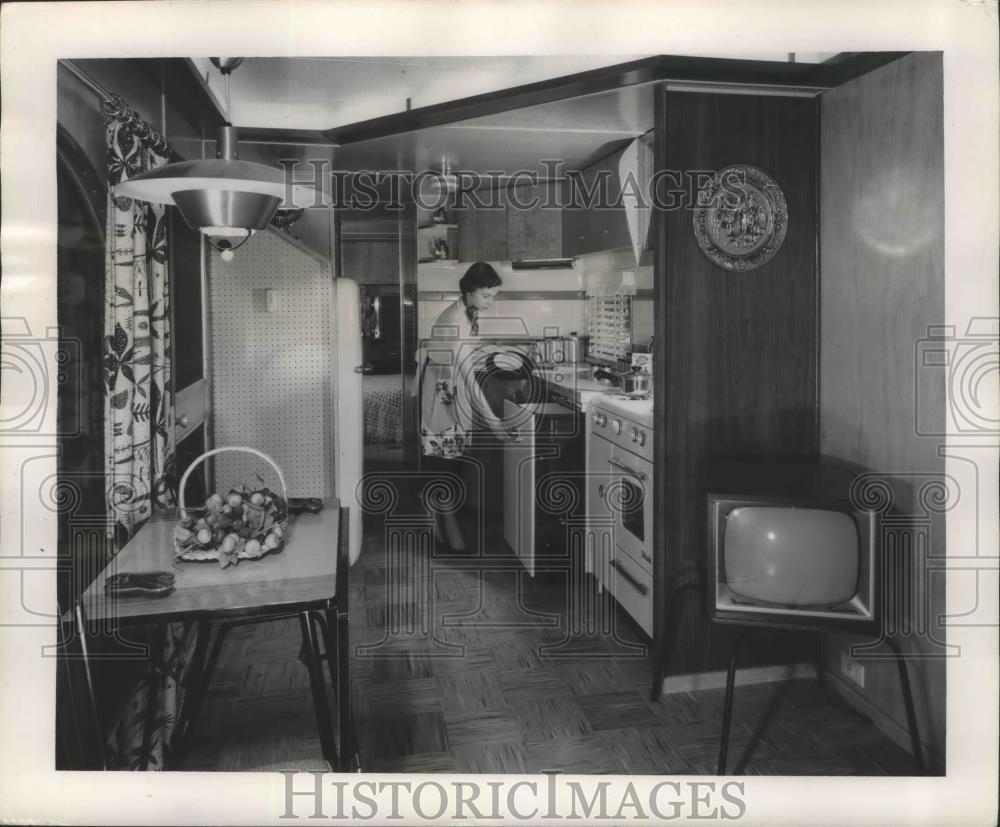 1955 Press Photo Mobile home from living Room - nef65120 - Historic Images