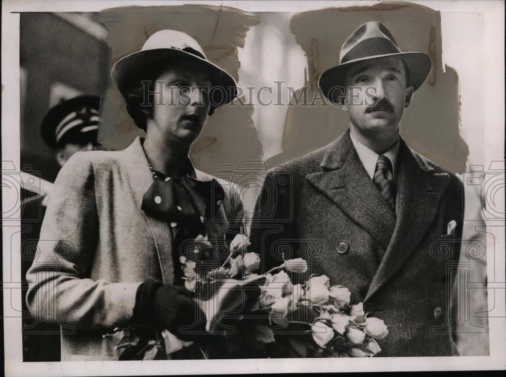 1938 Press Photo King Boris, Queen Joanna of Yugoslavia in London, England - Historic Images