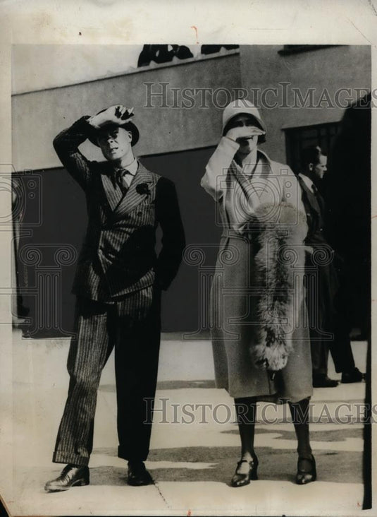 1931 Press Photo Prince of Wales & Marchioness of Cambridge attend aerial show - Historic Images