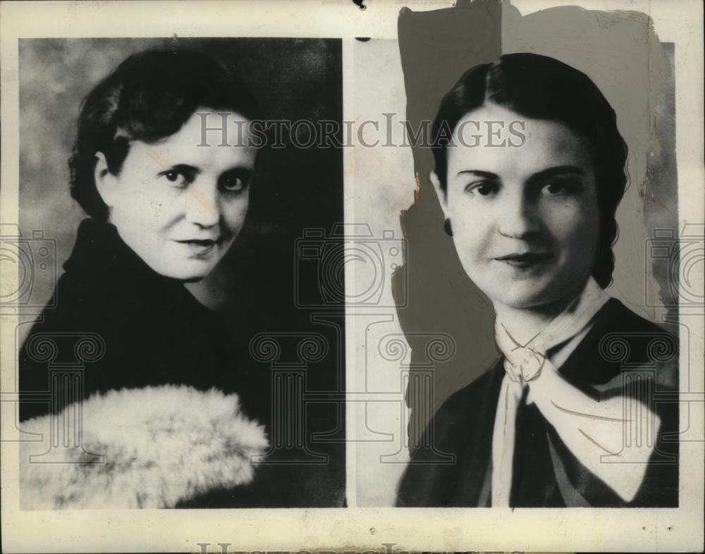 1936 Press Photo Lois & Alice Deckett of Kansas, at U.S. Embassy, Madrid - Historic Images