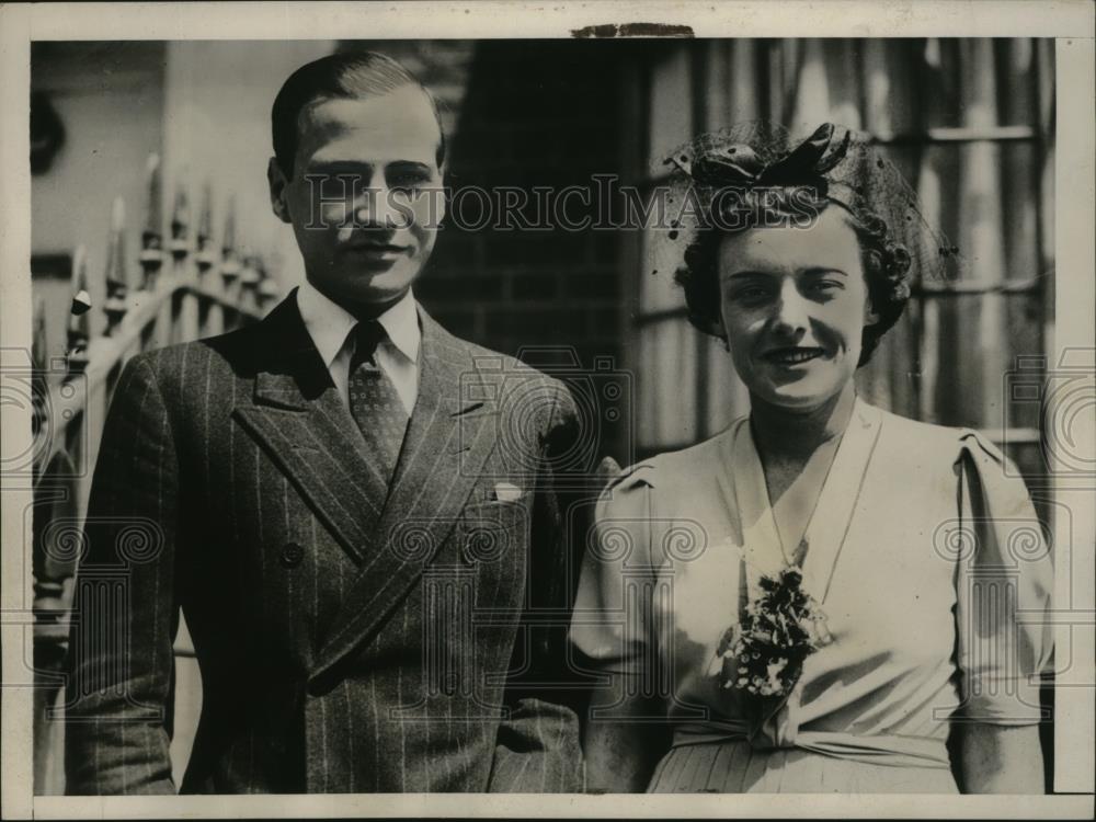 1937 Press Photo Prince Ludwig Von Herse, Margaret Cambell Geddes wedding - Historic Images