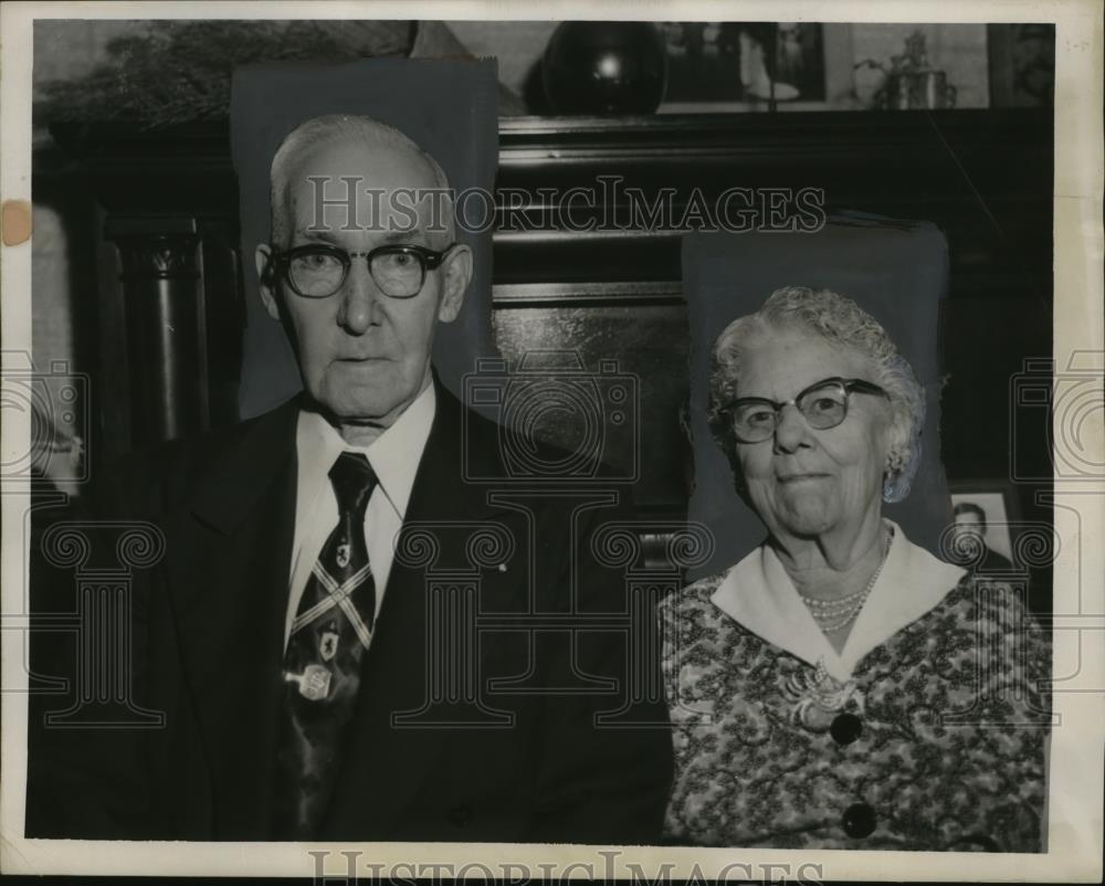 1955 Press Photo Mr. &amp; Mrs.George Solomon celebrate 60th Wedding Anniversary - Historic Images