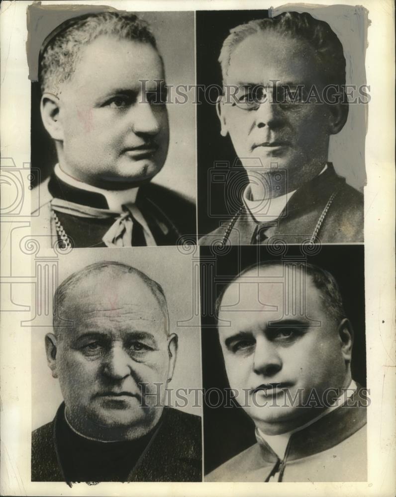 1936 Press Photo Cardinal Maglione, Cardinal Bauldrillart, Pietro Cardinal Boett - Historic Images