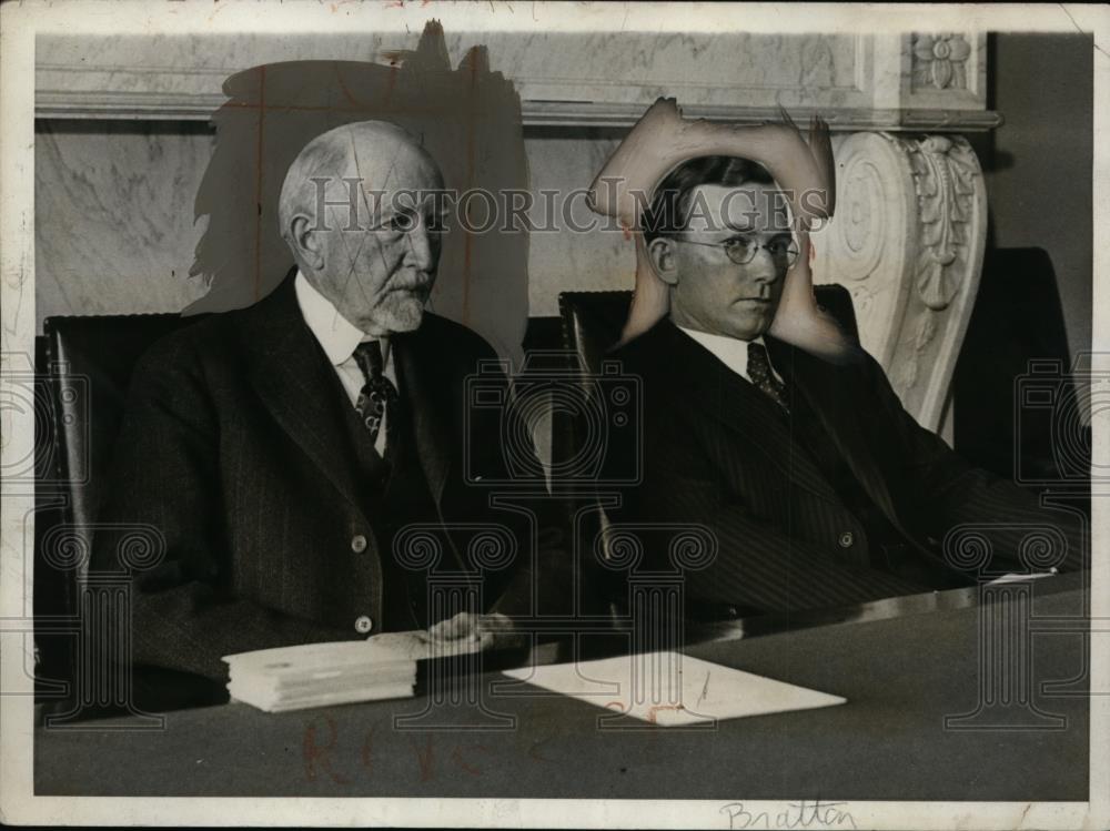 1931 Press Photo Frederick H. Gillett, Sam G. Bratton at Birth Control Hearing - Historic Images