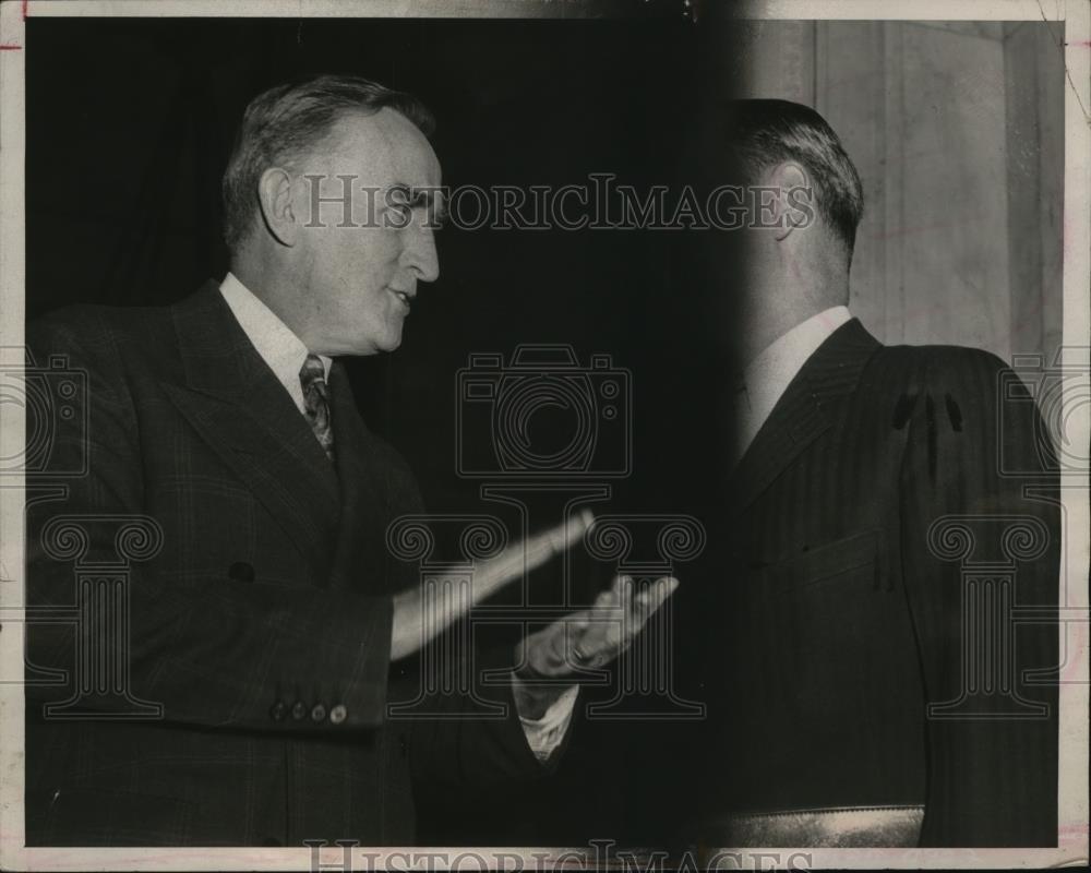 1939 Press Photo Senator Joseph O'Mahoney & B.A. Tompkins at Monopoly Committee - Historic Images