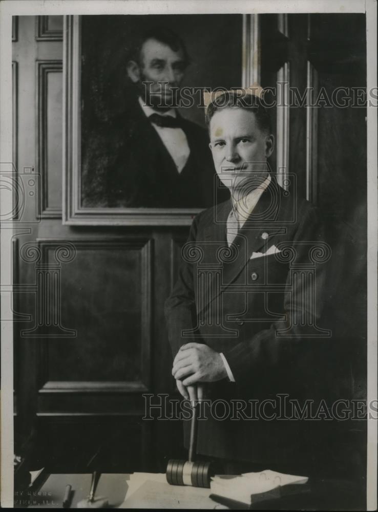 1935 Press Photo John Hamilton Republican Committee Chairman w/ Gavel - Historic Images