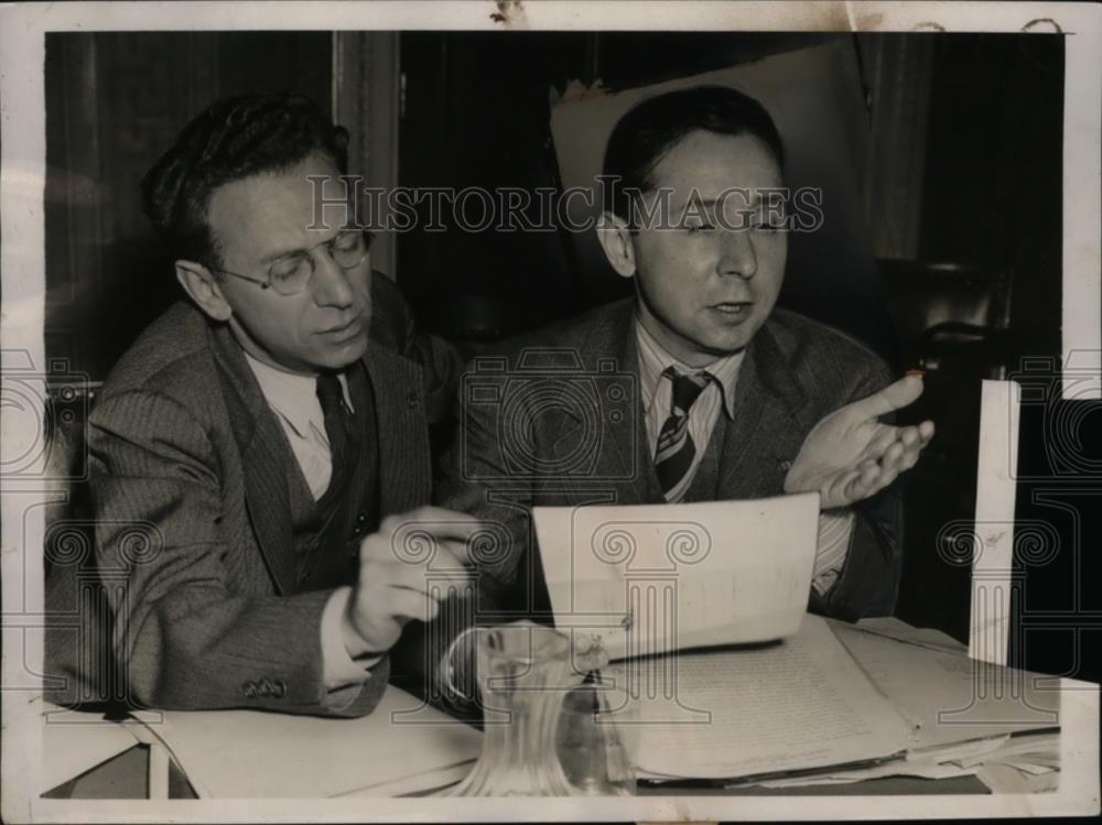 1939 Press Photo David Lasseri &amp; Herbert Benhamin investigations In Washington - Historic Images