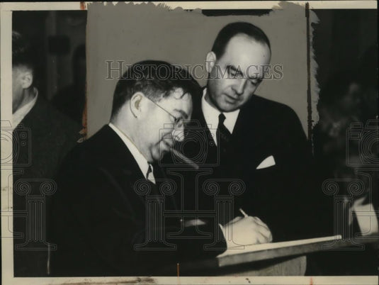 1937 Press Photo Pres. Glenn Frank Univ. of WI & Harold Wilkie Pres. of Regents - Historic Images