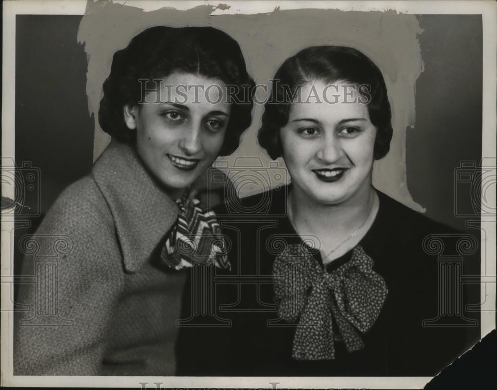 1934 Press Photo Mathilda Thomas & Abreeza Saba, Members of Syrian Junior League - Historic Images