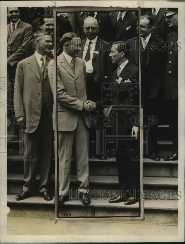 1927 Press Photo Gov. Dan woody welcomed to NYC by Mayor James Walker - Historic Images