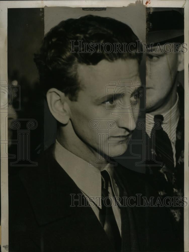 1938 Press Photo John Henry Seadlund aka Peter Anders at Chicago Arraignment - Historic Images