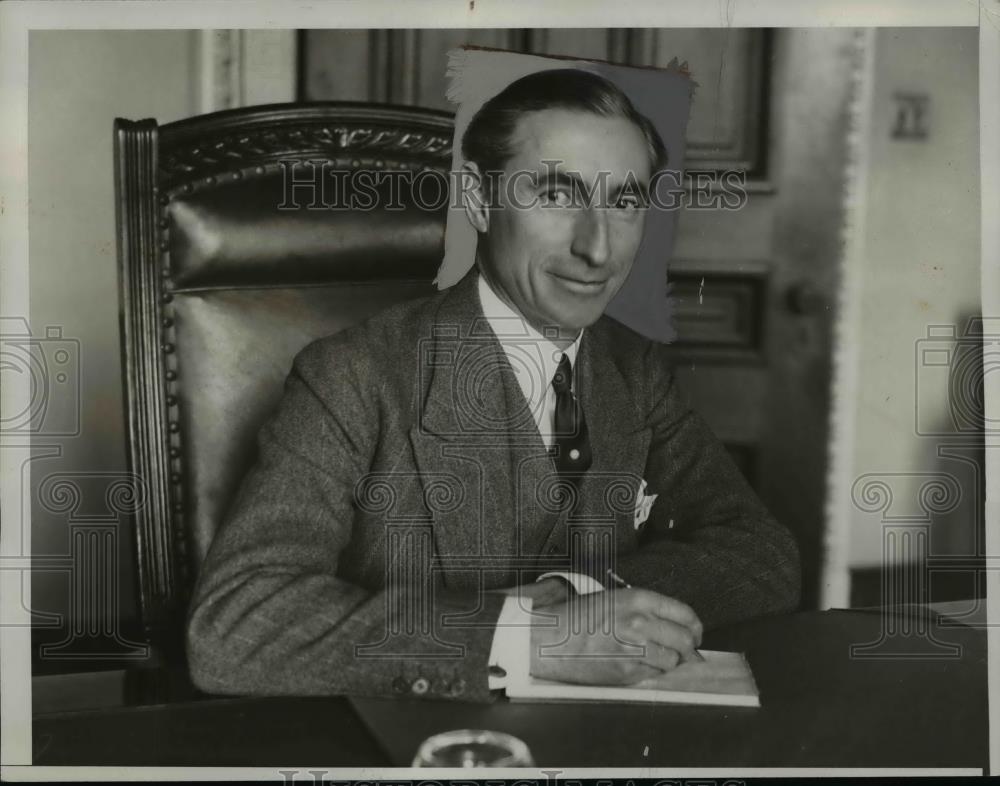 1935 Press Photo Hugh Gibson Is Pictured In His Office - nep04632 - Historic Images