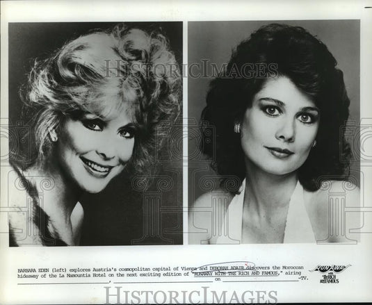 1987 Press Photo Barbara Eden & Deborah Adair in Runaway with the Rich & Famous. - Historic Images