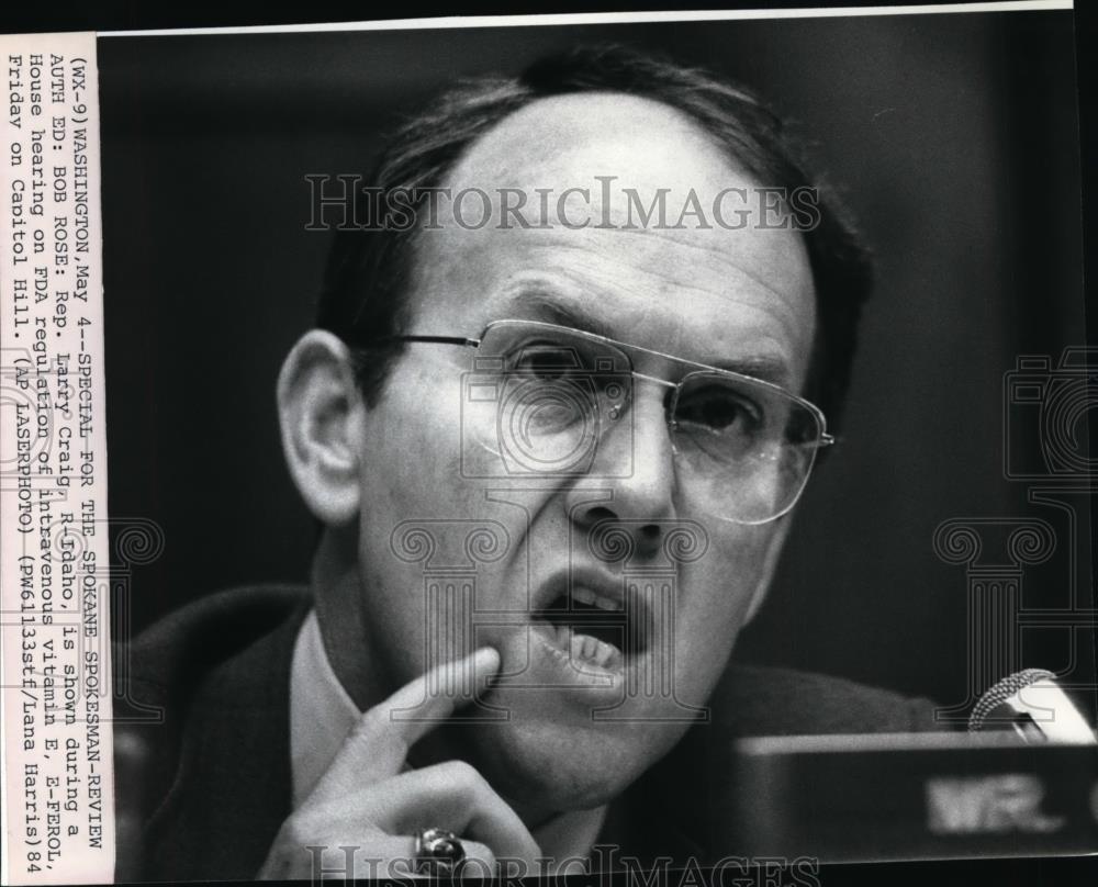 1984 Wire Photo Rep. Larry Craig of Idaho - spw03261 - Historic Images