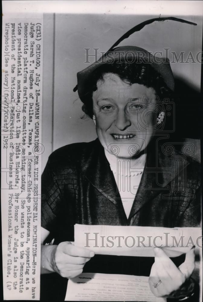 1952 Wire Photo Judge Sarah T. Hughes of Dallas, Texas - spw03515 - Historic Images