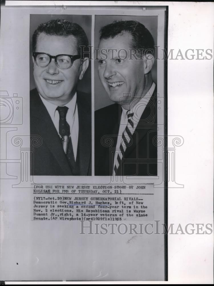 1965 Wire Photo Democratic Gov. Richard J. Hughes and Wayne Dumont - spw03767 - Historic Images