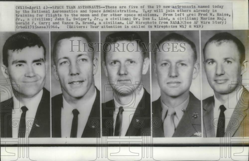 1966 Press Photo Fred W Haise, Jr among others chosen by NASA spa747