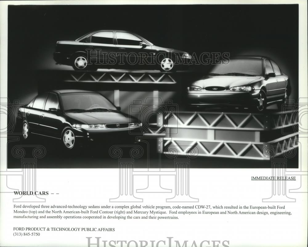 1995 Press Photo Ford Sedans Automobiles-Mondeo, Contour and Mystique - spa66557 - Historic Images