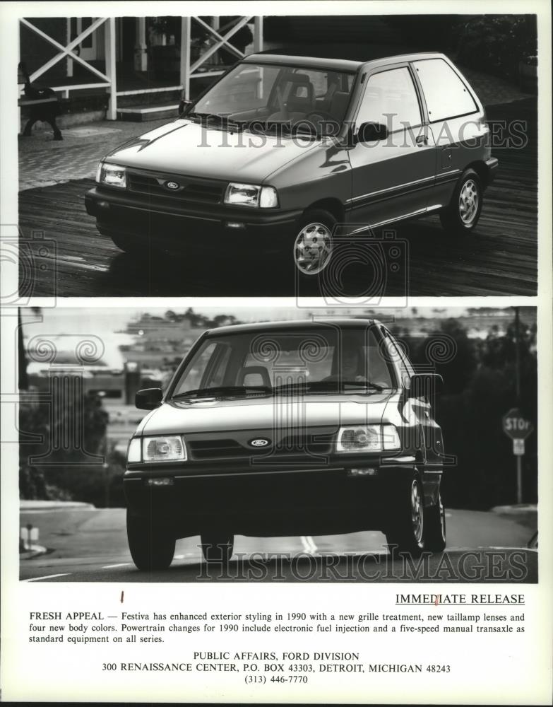 1990 Press Photo 1990 Ford Festiva with enhanced exterior styling - spa67332 - Historic Images