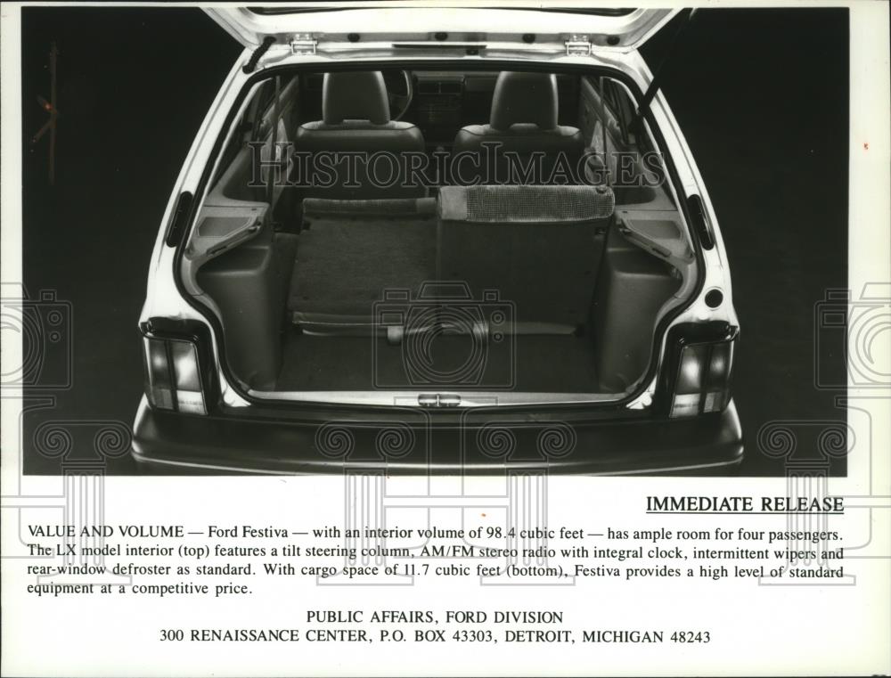1987 Press Photo The Ford Festiva LX model - spa66256 - Historic Images