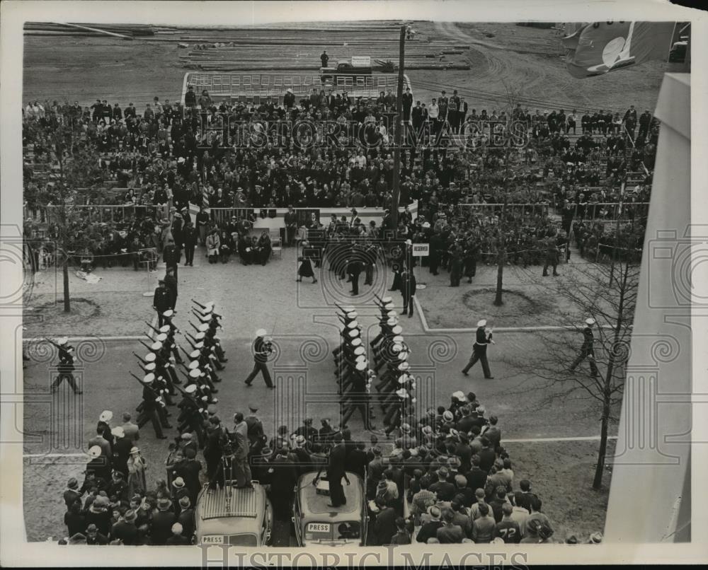 1938 Press Photo New York View of Parade Passing Review Stand NYC - neny09847 - Historic Images