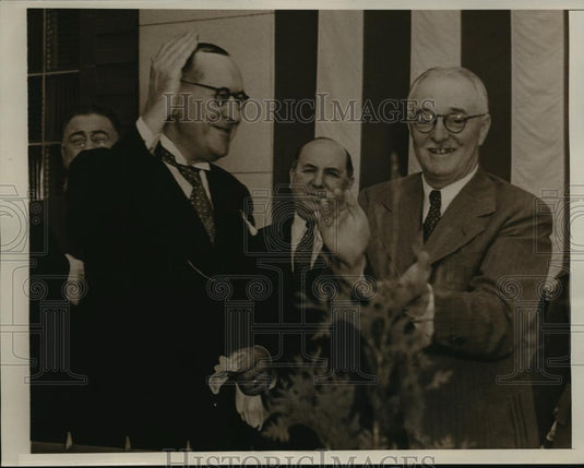 1938 Press Photo New York French Mayor at New Rochelle Post Office DedicationNYC - Historic Images