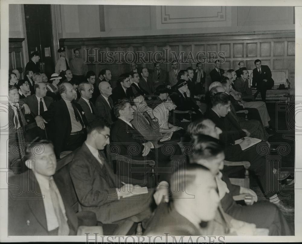 1938 Press Photo New York Spectators at German American Bund Hearing NYC - Historic Images