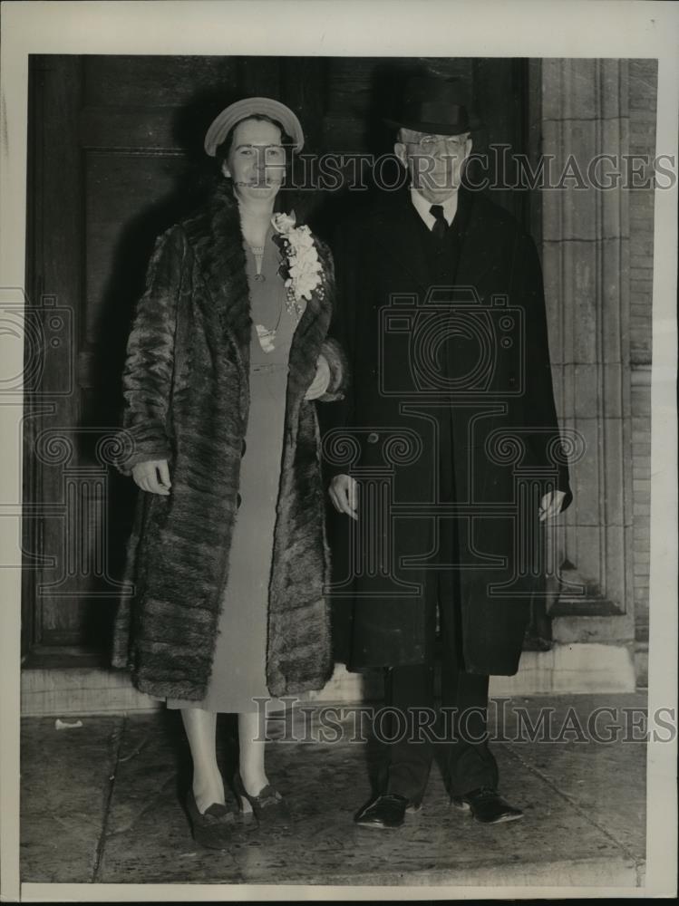 1938 Press Photo New York Dr Charles MacFarland 7 bride G Dayton in NYC - Historic Images