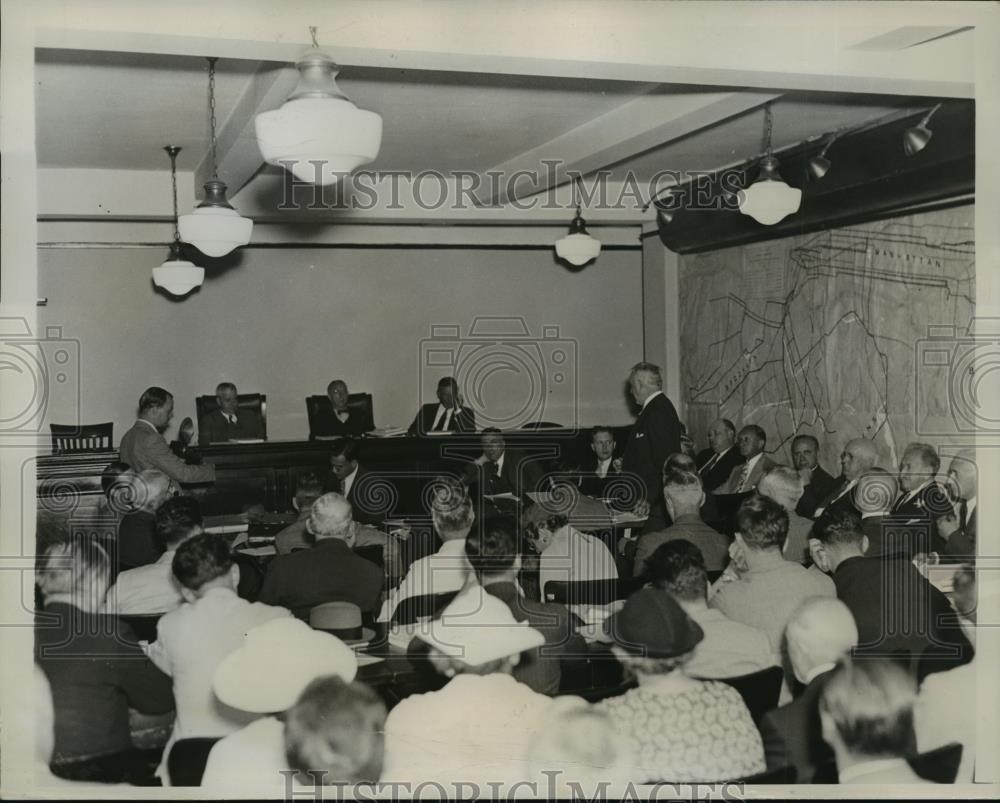 1936 Press Photo New York Transit Board Opens Hearing on Unification NYC - Historic Images