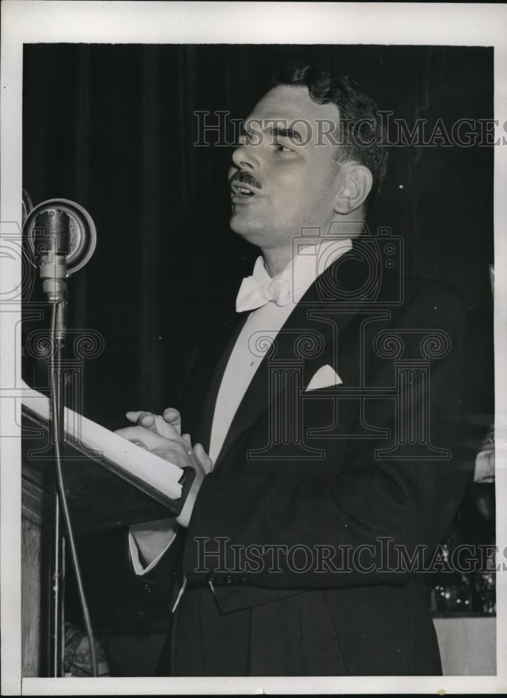 1941 Press Photo New York USO National Chairman Dewy Speaks NYC - neny12404 - Historic Images