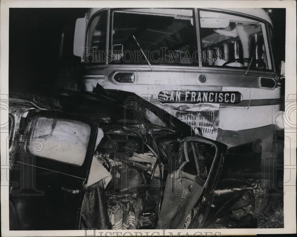 1946 Press Photo San Pablo, CA, Three Men Killed Head on Crash in Rainstorm NYC - Historic Images