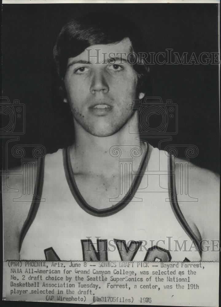 1976 Press Photo Bayard Forrest-Seattle Supersonics 1st Round 19th Draft Pick - Historic Images