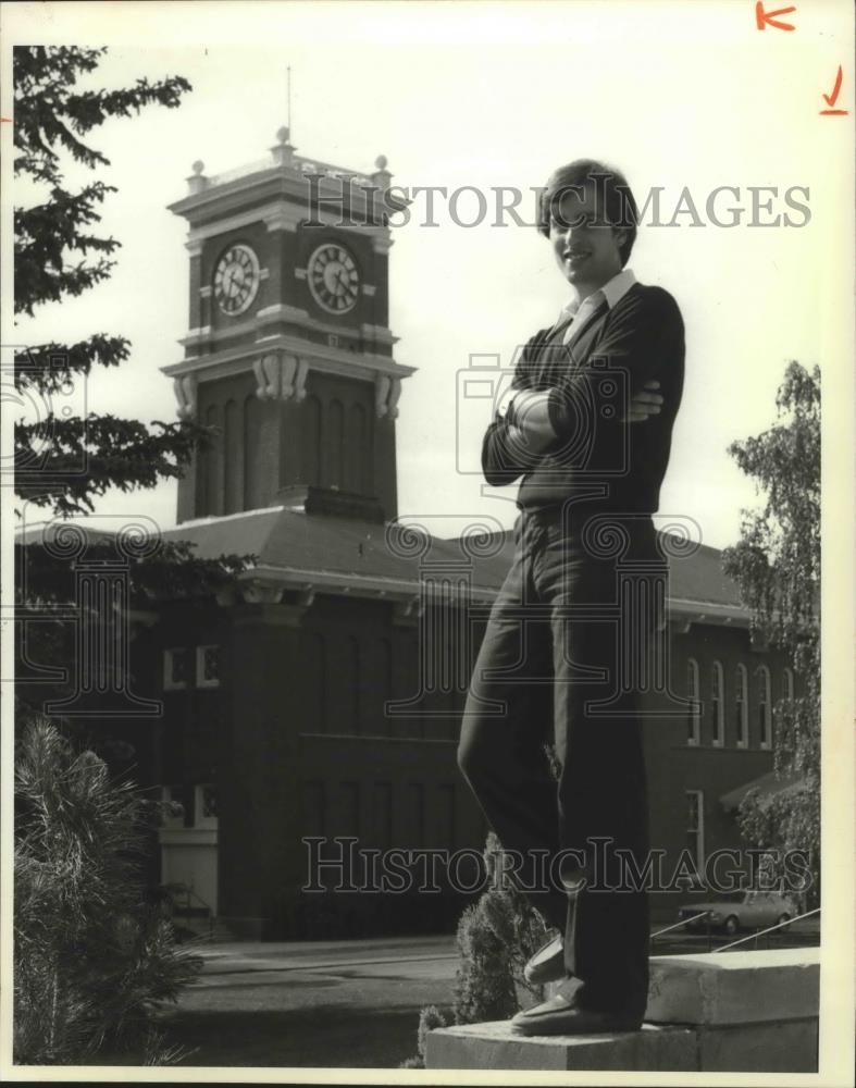 1980 Press Photo Washington State University basketball player, Terry Kelly - Historic Images