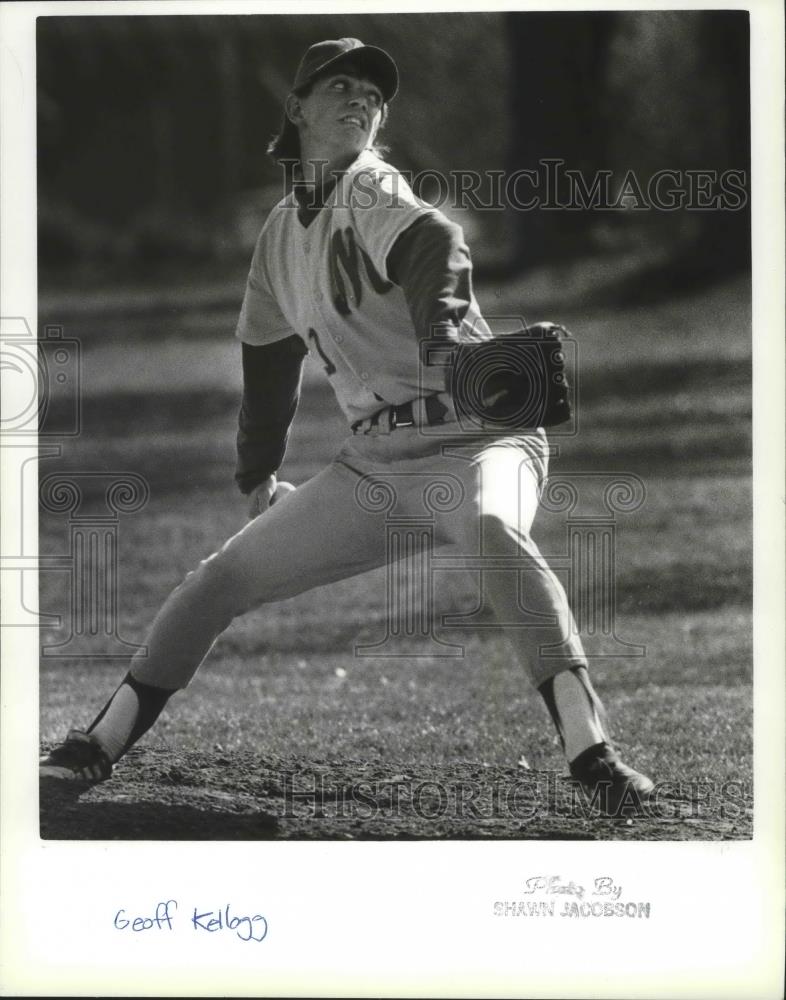 1989 Press Photo Mead High School baseball player, Geoff Kellogg - sps03765 - Historic Images