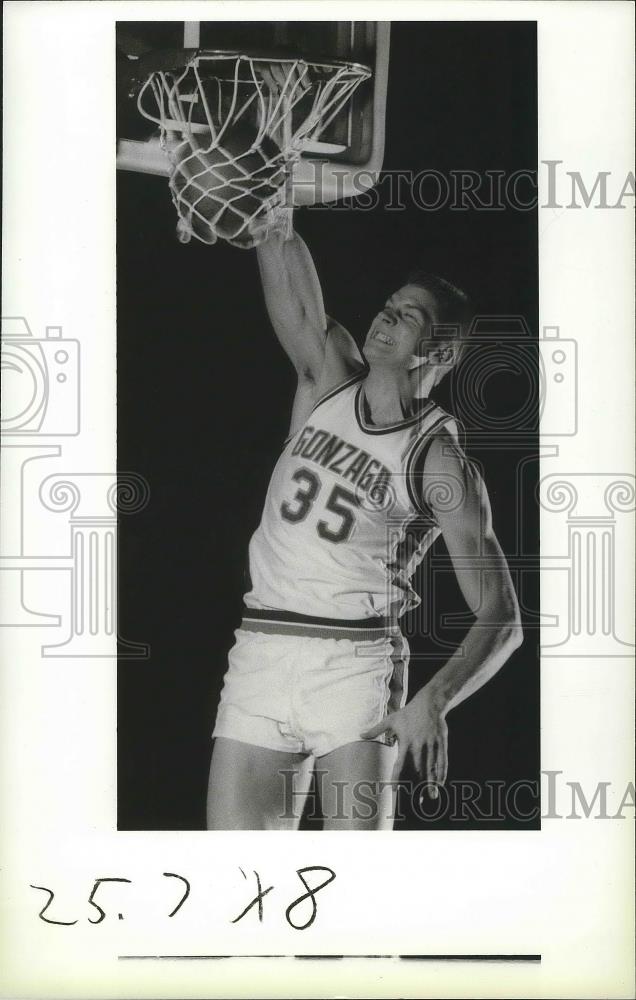 1987 Press Photo Gonzaga basketball player, Dale Haaland - sps03794 - Historic Images