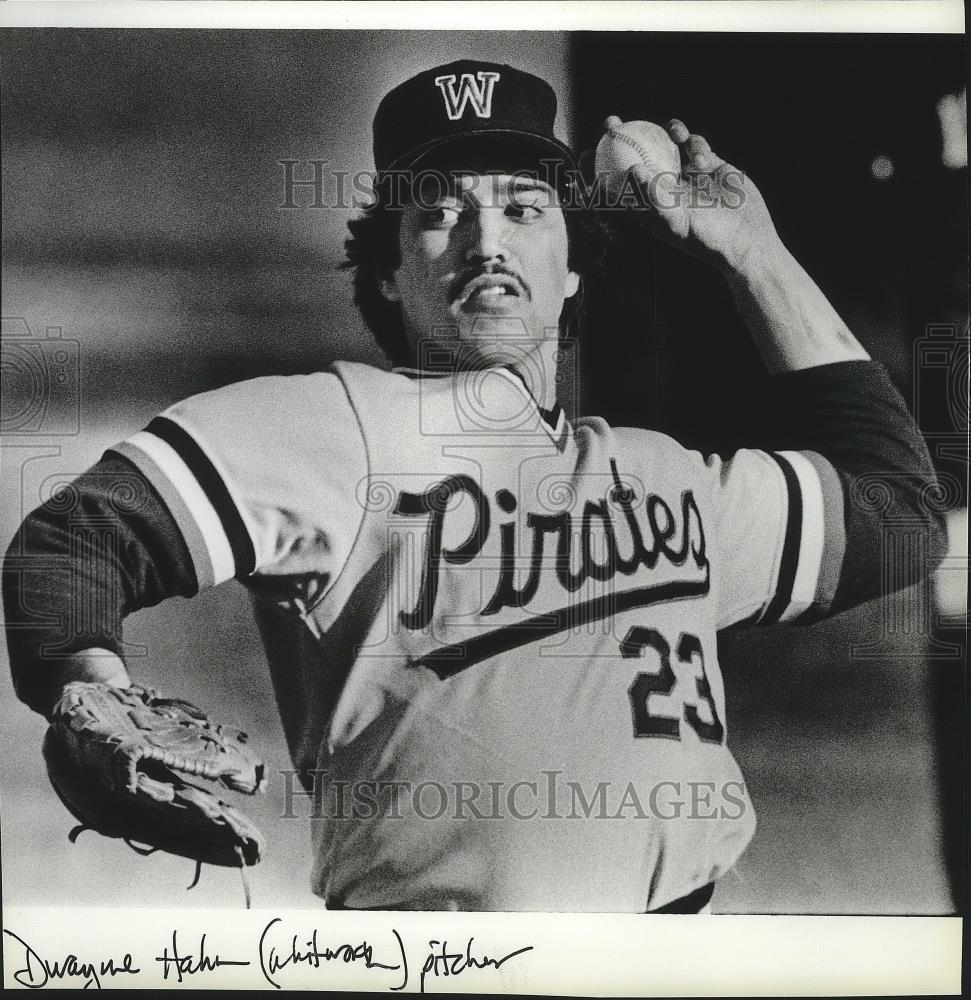 1985 Press Photo Whitworth Pirates baseball pitcher, Dwayne Hahn - sps03799 - Historic Images