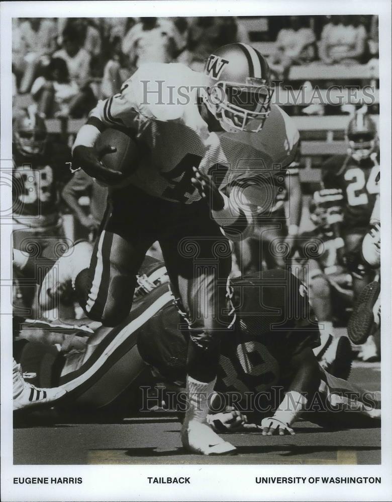 1991 Press Photo University of Washington football tailback, Eugene Harris - Historic Images
