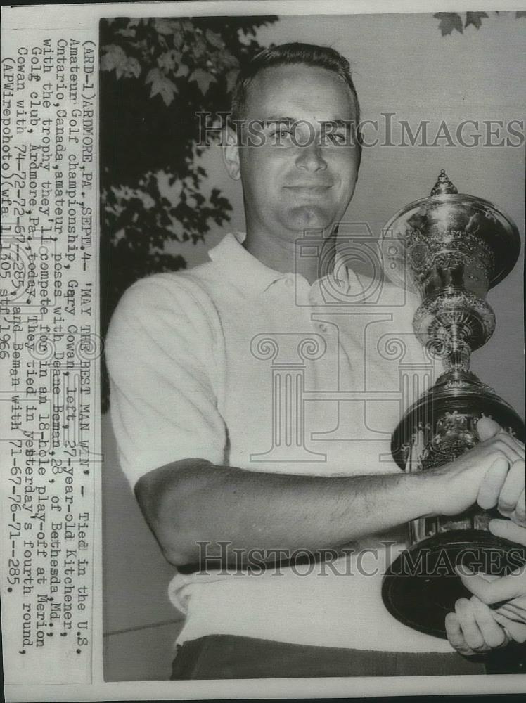 1966 Press Photo Deane Beman Tied in U.S. Amateur Golf championship with Cowan - Historic Images