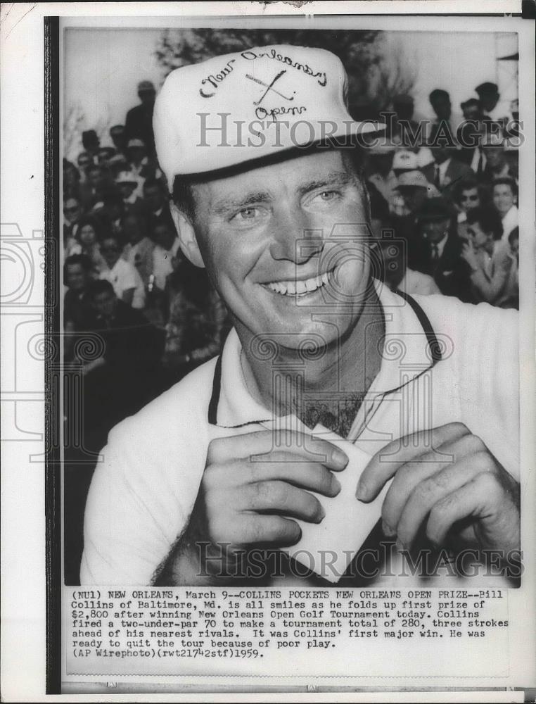 1959 Press Photo Golfer Bill Collins wins New Orleans Open Golf Tournament - Historic Images