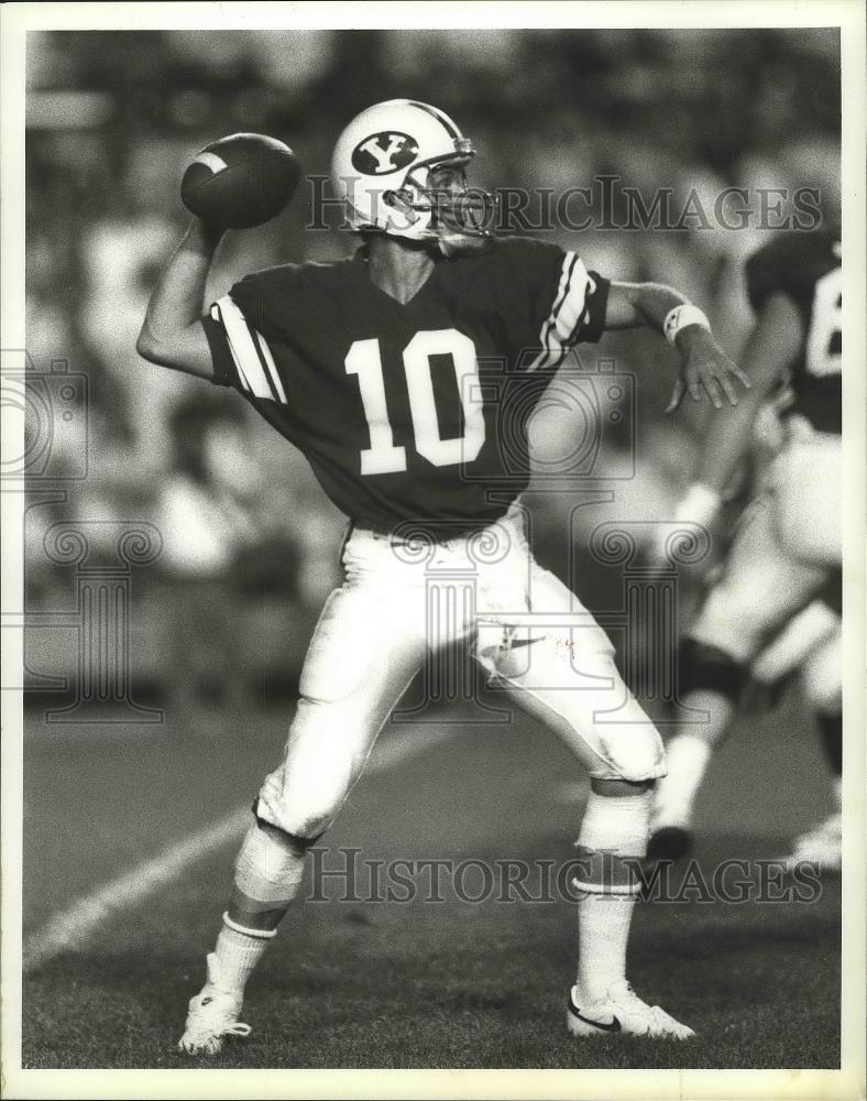 1992 Press Photo Brigham Young University football quarterback, Sean Covey - Historic Images